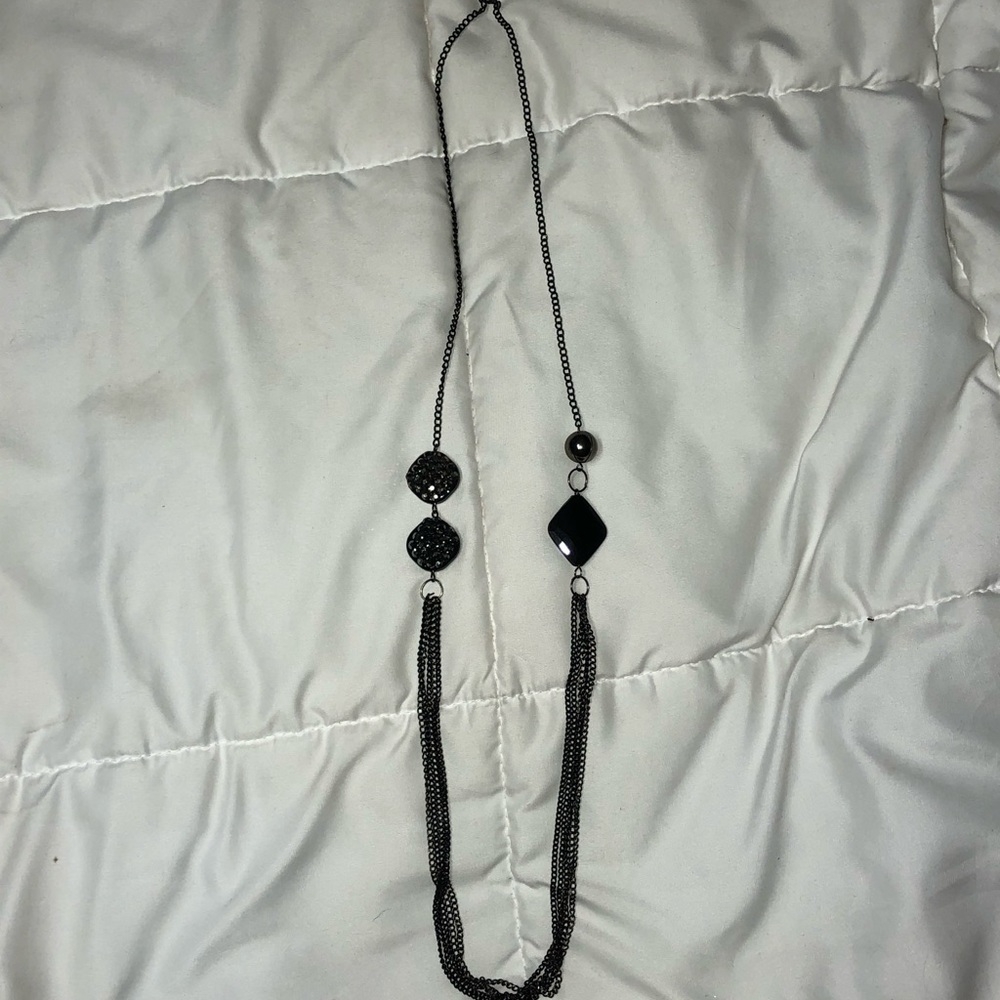 Long black necklace